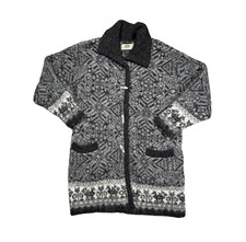 IceWear Iceland Wool Cardigan Womens Medium Gray Nordic Button Sweater VTG