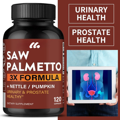 Saw Palmetto 3x Formula Capsules Healthy Urinary System & Prostate Health