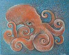 Original oil painting "Octopus". The painting was created by a Ukrainian artist