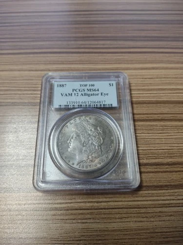 1887 Morgan Dollar PCGS MS64 VAM 12 Alligator Eye Top 100 Toned