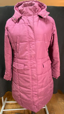 COTTON TRADERS Long Line Puffa Padded Coat Burgundy  Size UK 20-  New With Tags