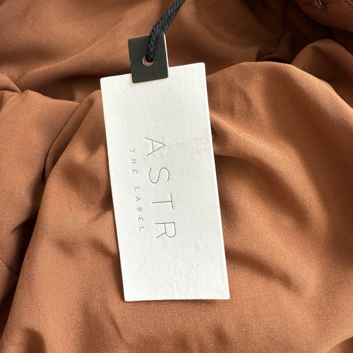 NWT ASTR Armona Square Neck Ruched Midi Dress in Brown XS - Picture 9 of 11