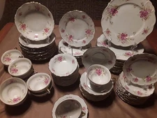 EDELSTEIN BAVARIA MARIA-THERESIA. PATTERN SHELBY 1940'S. 84 PC SERVISE FOR 12