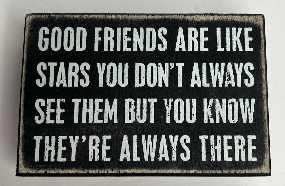 Primitives by Kathy 17423 Box Sign, Good Friends, Wood, 6