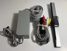OEM Nintendo Wii Power Supply AC Adapter + Wired Sensor Bar + AV Cable - Tested