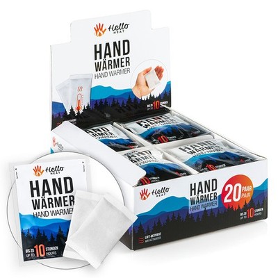 20 Paar Handwärmer 12h / HELLO HEAT (Warmpack) / Taschenwärmer / warme Hände