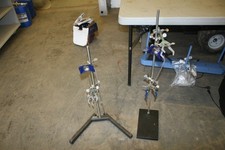 (2) Lab Beaker Clamp Glass Holders 36” & 29” Tall
