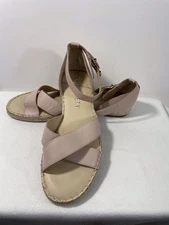 Sole Society SAUNDRA Beige Leather Espadrille Sandals Size 11M NEVER WORN!