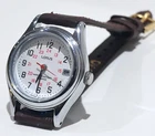 Lorus Silver Tone Quartz Watch 24mm Ladies Date V827-0900 Military Style Dial