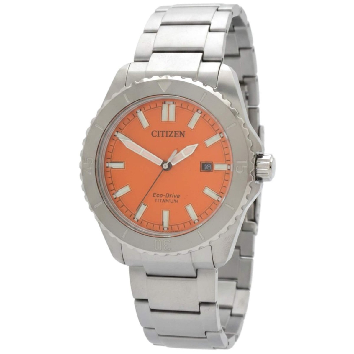 Citizen Men's Sport Date Eco-Drive Silver Super Titanium Watch 41