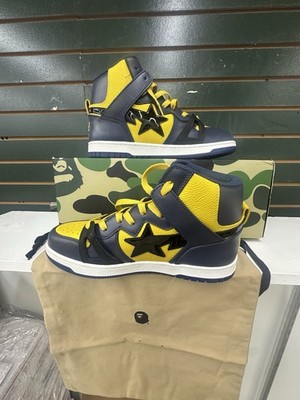 (4) A Bathing Ape Bape Sta 93 Hi Top Michigan Size 9.5