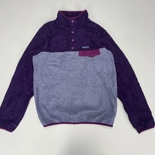 PATAGONIA Synchilla Fleece Woman?s XS Purple Tone Block Snap T Pullover Outdoors