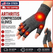 Arthritis Compression Gloves Fingerless Hand Support Carpal Tunnel Pain Relief