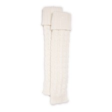 MUK LUKS Womens Tall Cabled Leg Warmer One Size Ivory