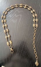 Vintage The Limited EXP Gold-Tone Double Strand Ornate Link Chain Belt