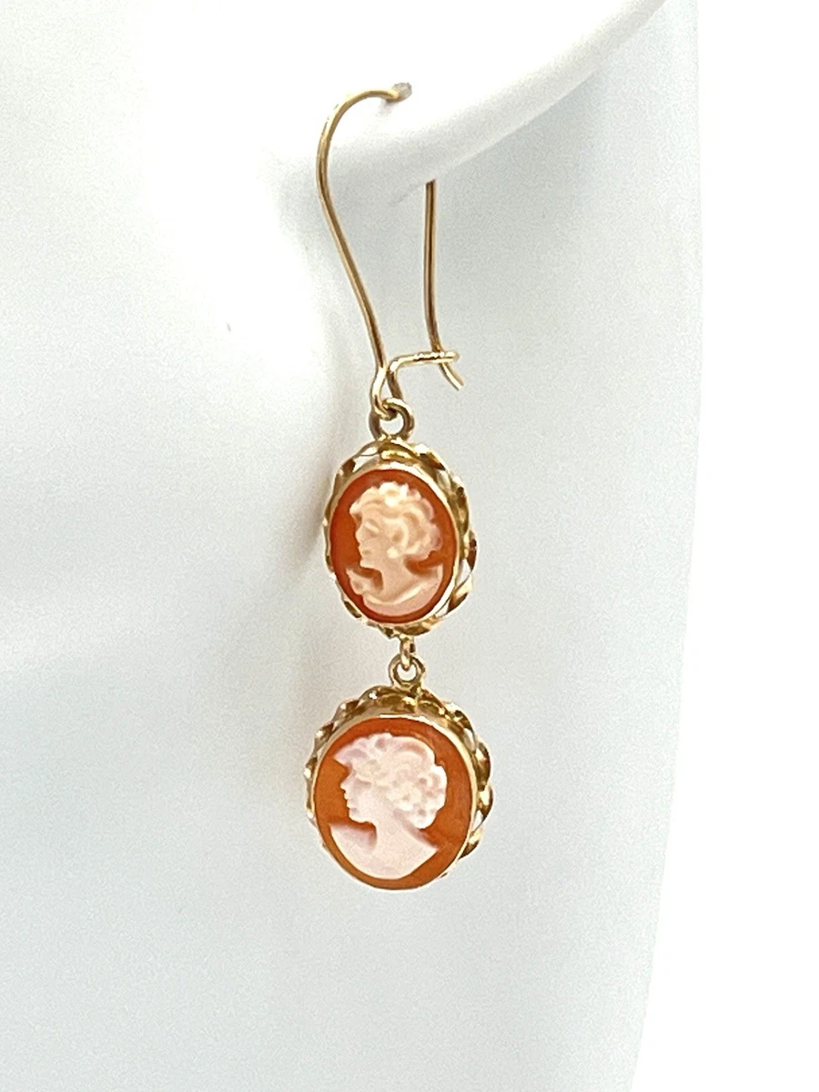 Orecchini Pendenti In Argento 925 Con Pietra Corniola Cabochon Oblunga - Lunghi 3,5 Cm - Gioiello Artigianale