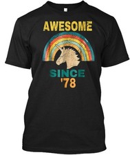 Unicorn Vintage 1978 Fortieth Birthday M - T-Shirt Made in the USA Size S to 5XL