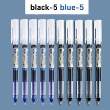 10Pcs Gel Pens 0.5mm Blue Ink Needle Tip Smooth Writing School Office Supplies