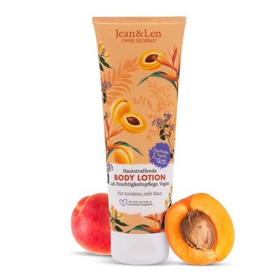 Jean & Len Hautstraffende Body Lotion Aprikosenkernöl & 1 stück (1er Pack) 