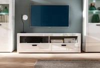 Lowboard Essen Tv-Unterschrank 152Cm Weiß Hochglanz Mdf