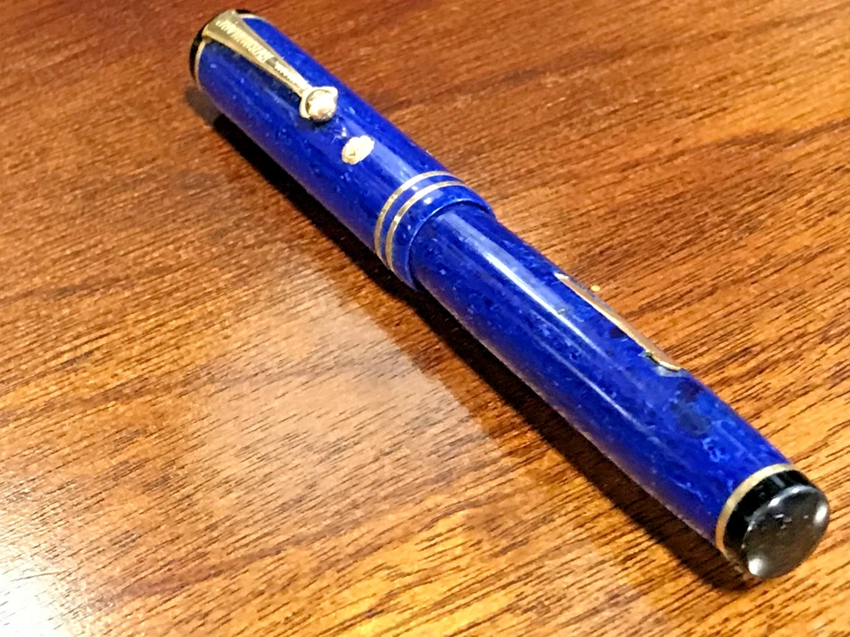 WAHL EVERSHARP PERSONAL POINT FOUNTAIN PEN In LAPIS BLUE w/ 14K NIB ~AS-IS Parts - Image 4 of 4