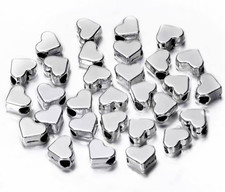 100 Pcs Heart Shape Spacer Beads Small Hole Spacer Beads Metal Loose Beads for M