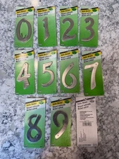 Hy-ko Satin Nickel 4 inch silver numbers