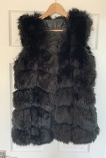 Trend Studio London Black Faux Fur Gilet. Will Fit A Size 8/10/12. Rrp £175.00.