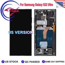 US For Samsung Galaxy S22 Ultra 5G S908U/U1 Small OLED Touch Screen Black Frame