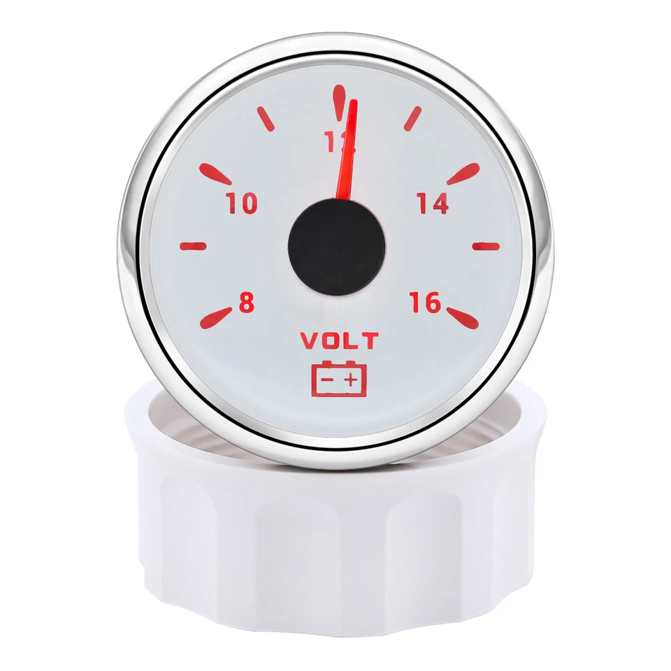 52mm 7 Color LED Volt Voltmeter Voltage Gauge Meter 8-16V for Car Boat Truck - Image 3 of 4