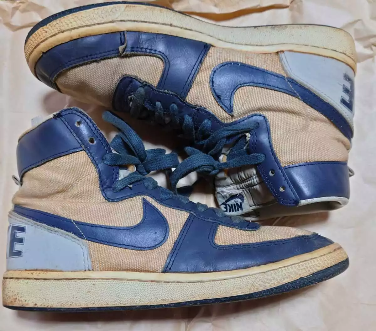 Nike Terminator Hi Canvas Original White x Blue Men's US8.5 Vintage Used