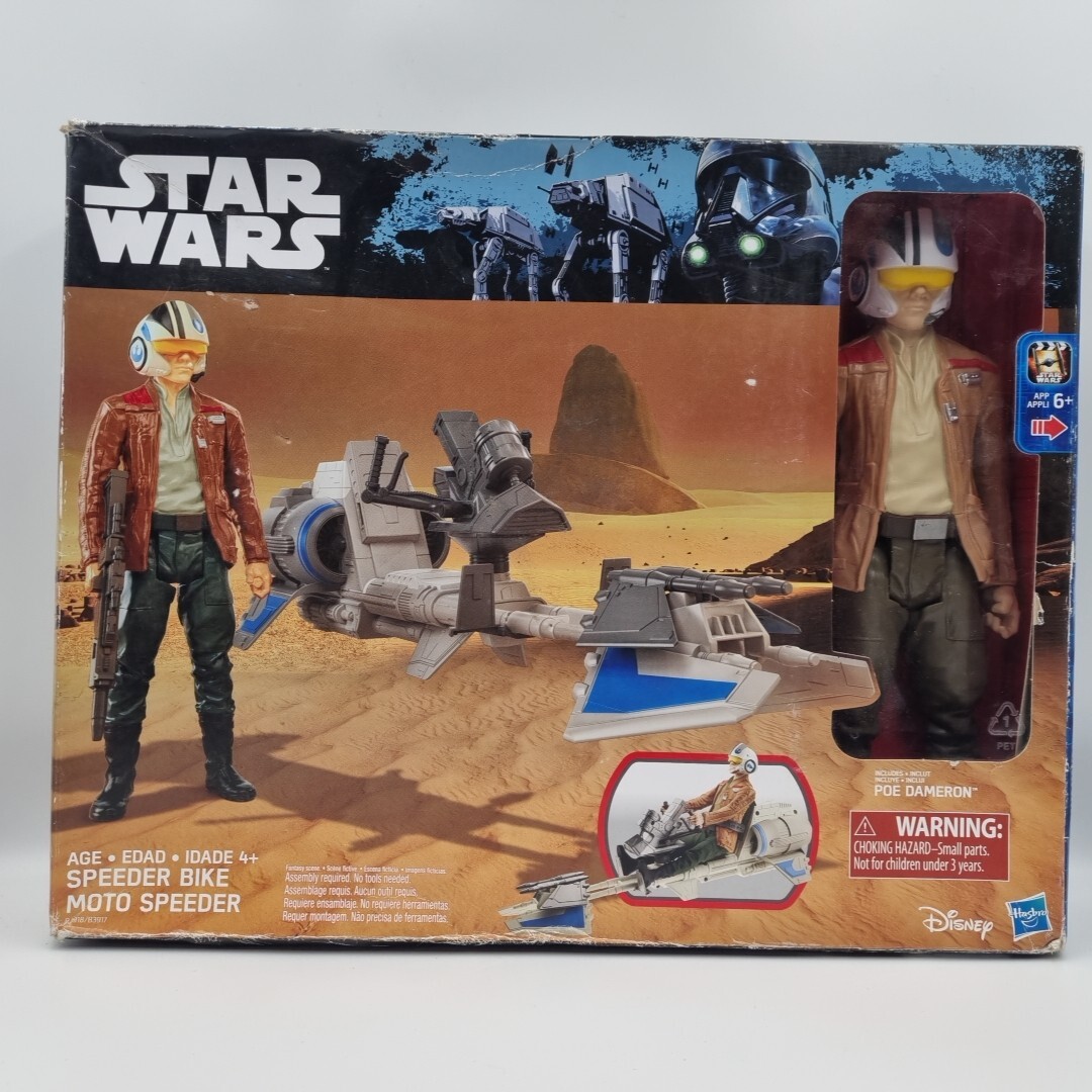 Star Wars HASBRO The Force Awakens Poe Dameron & Speeder Bike 12"" Figure NEW