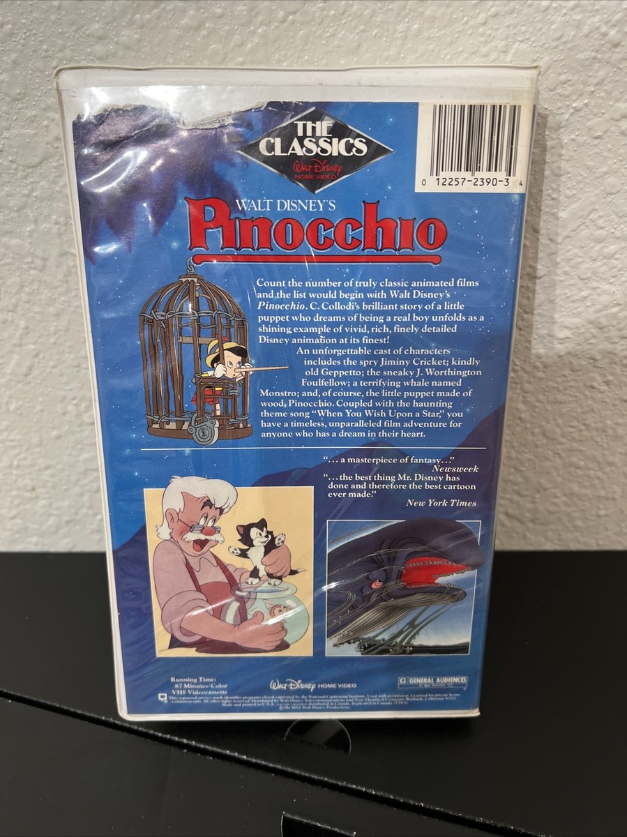 Pinocchio (1940) Walt DISNEY Black Diamond Label Rare VHS