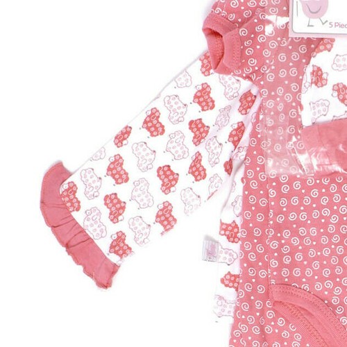 Pink Layette Gift Set for Babies 5 Piece Girl's 6-9 Months NWT Duck Duck Goose - Picture 4 of 8