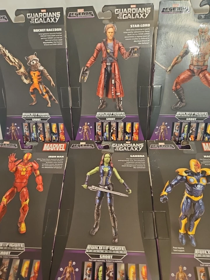 MARVEL LEGENDS CONSTRUYE UNA FIGURA GROOT SET DE 6 GAMORA DRAX NOVA STAR-LORD GROOT Foto 4 de 4