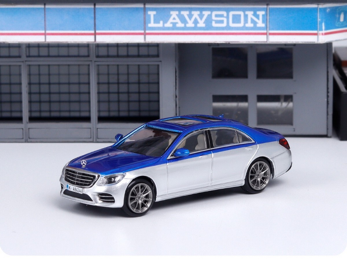 Master 1/64 Scale Mercedes-Benz S-Class S450 W222 Blue/Silver