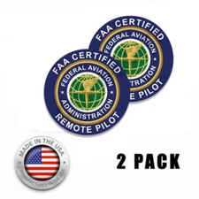 FAA Certified Drone Pilot Sticker Federal Aviation Decal Vinyl 2 pack 4inch