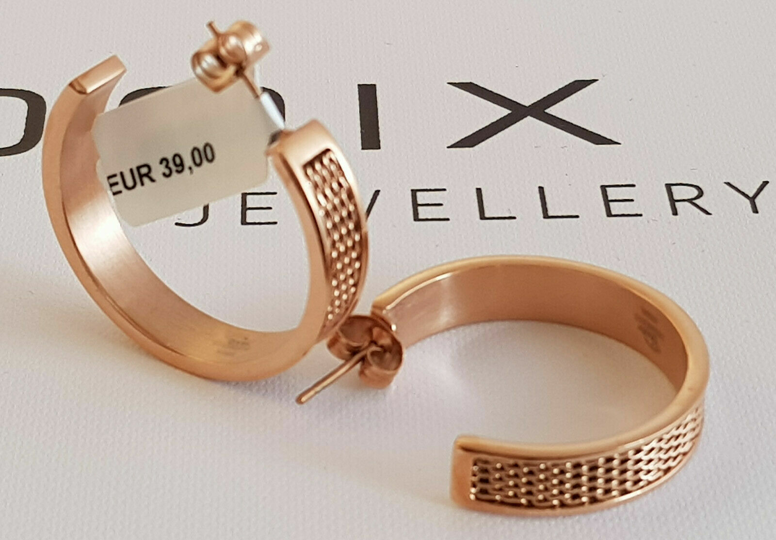 Boucles d'oreilles créoles GOOIX femme en acier inoxydable doré rose