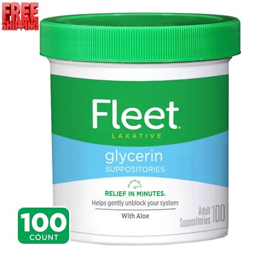Fleet Laxative Glycerin Suppositories Adult Suppositories, 100 Count