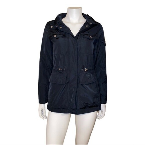 Vince Camuto Cinched-Waist Black Hooded 