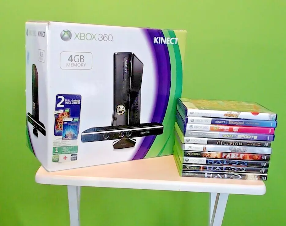 Microsoft Xbox 360 S 4gb Console With Kinect Sensor Gaming And