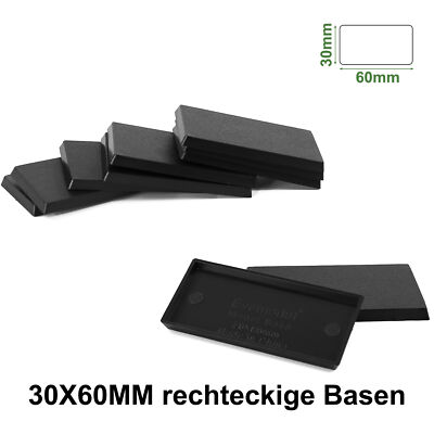 Evemodel 30mmx60mm Rechteckige Basen Aus Kunststoff Schwarz