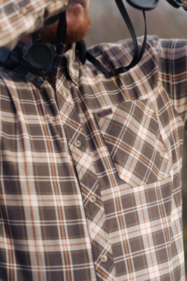 New!  BLASER - Beautiful LOUIE Flannel Shirt - Brown/Orange