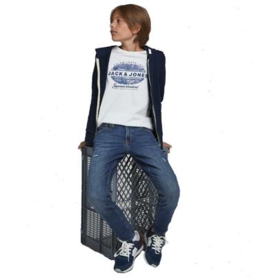 Jack And Jones Liam Original Boys Skinny Fit Jeans Junior Ripped Denim Pant  8-15 | eBay