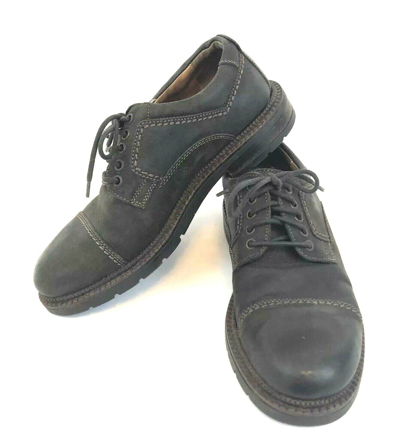 SAOLA Scarpe KLONDIKE ORIGINALI uomo 9 5M pelle nera suola a strappo MADE IN ITALY