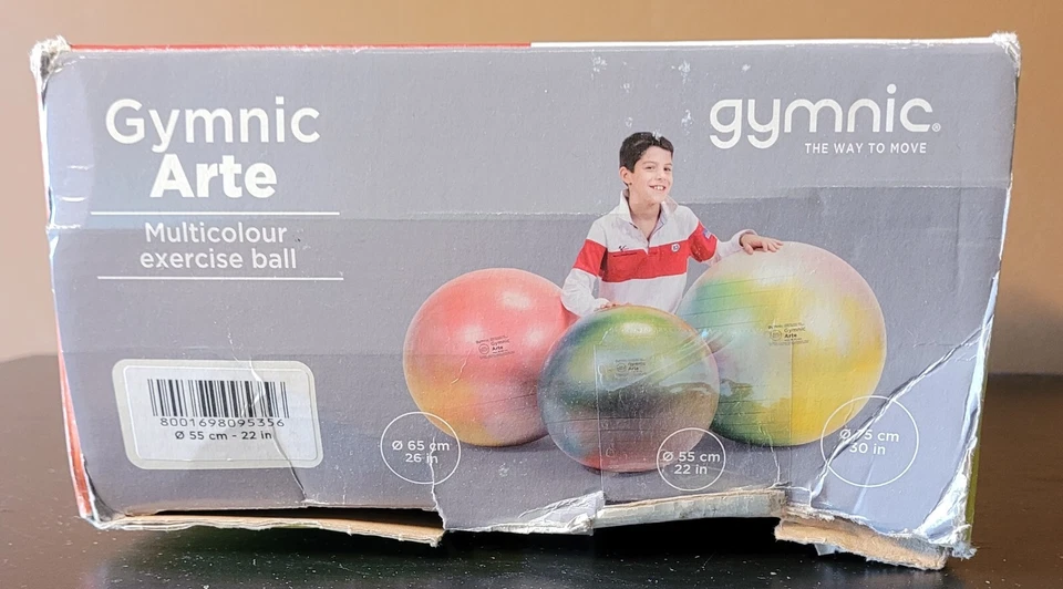 GYMNIC ARTE 22 IN. BURST RESISTANT MULTICOLOR EXERCISE BALL - NEW IN BOX - Image 4 of 4