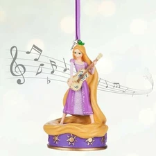 DISNEY 2016 Sketchbook Ornament RAPUNZEL "Tangled" NEW Singing Guitar Pascal 