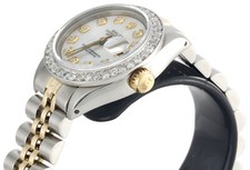 Womens Rolex Diamond Watch MOP Dial 69173 Datejust 18K/ Steel Jubilee Band 1 CT. 9