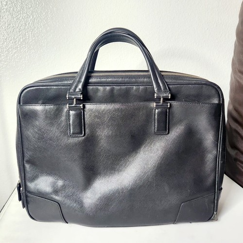 Tumi Astor Regis Briefcase Messenger Laptop Bag 93230D Black Slim Leather - READ - Picture 2 of 22