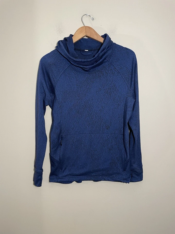 Lululemon Ready to Rulu Hoodie Luon Spray Jacquard Speckled Blue Black Sz 6 - Image 2 of 4
